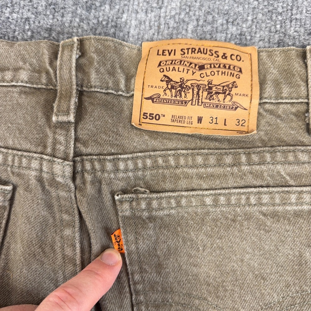 Vintage Levi's 550 Orange Tab Brown Denim Jeans Made in USA Relaxed 31x32 90s - Picture 3 of 14